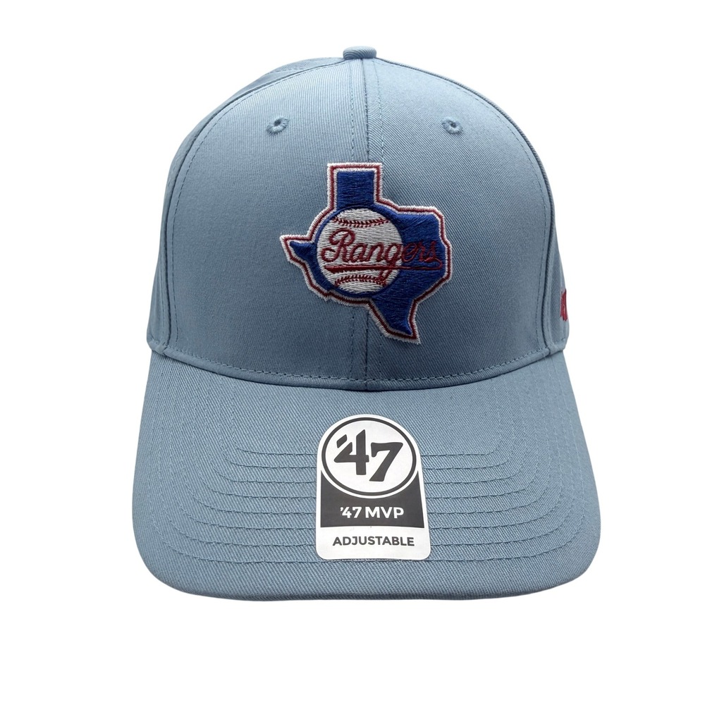 '47 Brand Texas Rangers MVP Adjustable Hat OSFA Light Blue
